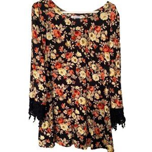 Dress Size Medium Garage Floral Long Sleeve Dress